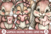 Whimsical Valentine Squirrel Clipart, an Illustration by Designking (Thumbnail 1 of 5)