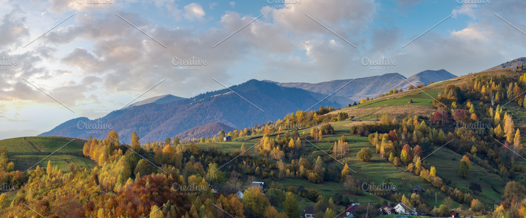 Autumn morning Carpathian Mountains calm picturesque scene, Ukra, a Nature Photo by YuriyB