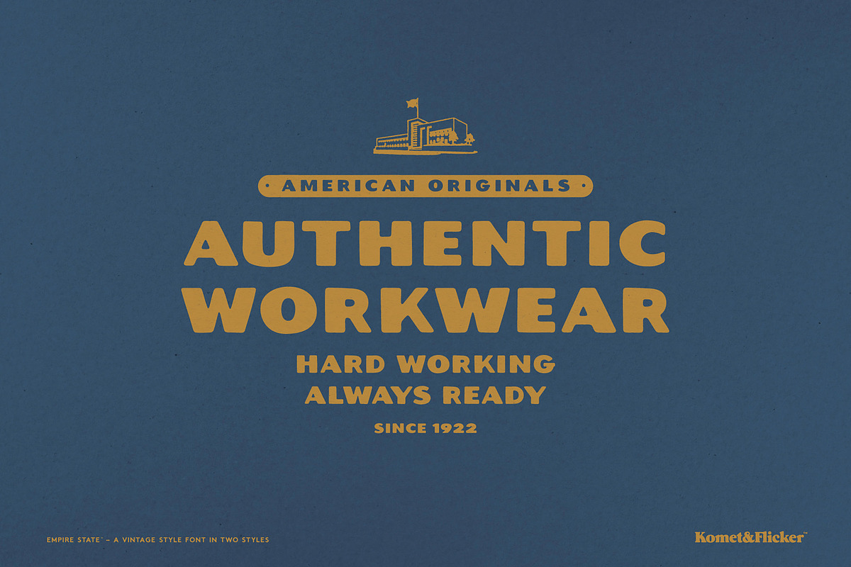 Empire State – A Rustic Font, a Sans Serif Font by Komet & Flicker (Photo 8 of 15)