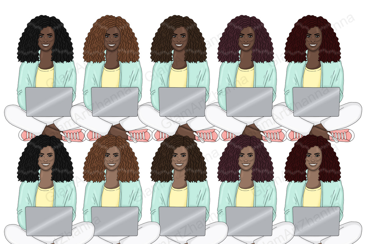 Study Bright Girls Clipart, an Education Illustration by GlamArtZhanna (Photo 3 of 7)