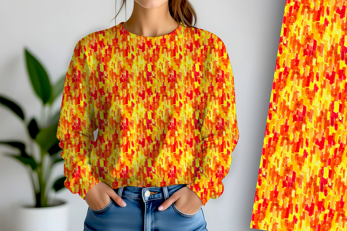 Red Yellow and Orange Impressionist, a Pattern Graphic by Sharon Schwalbe (Photo 3 of 6)