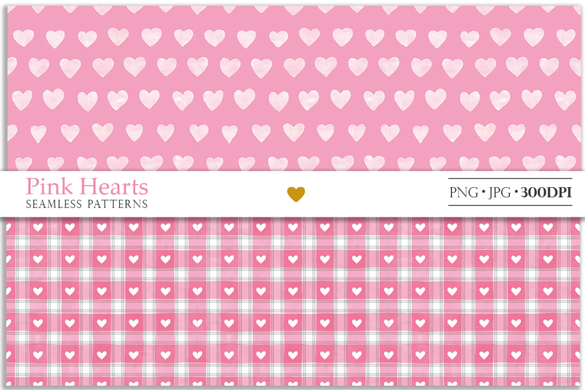 Pink hearts seamless patterns, a Pattern Graphic by Luba Vega (Photo 6 of 9)