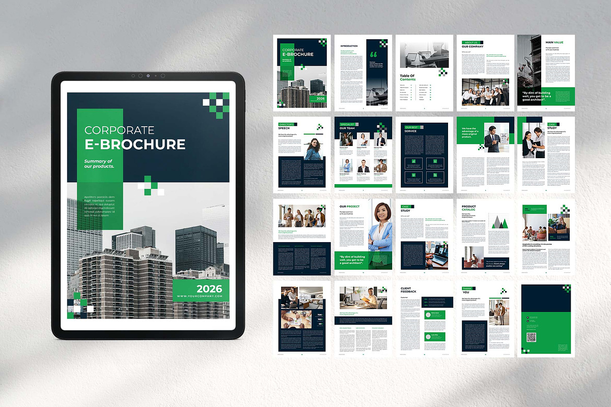 Green Corporate Ebook Template, a Brochure Template by UICreative (Photo 1 of 4)
