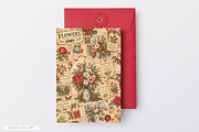 Flowers in Christmas Junk Journal, a Background Graphic by Markicha Art (Thumbnail 5 of 5)