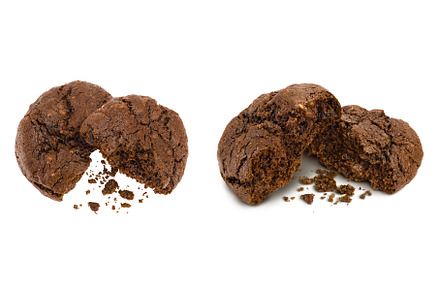 chocolate cookies isolated on white, a Food & Drink Photo by NataPhoto