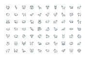 120 Animals Line Icons, an Outline Icon by Vectors Market (Thumbnail 2 of 2)