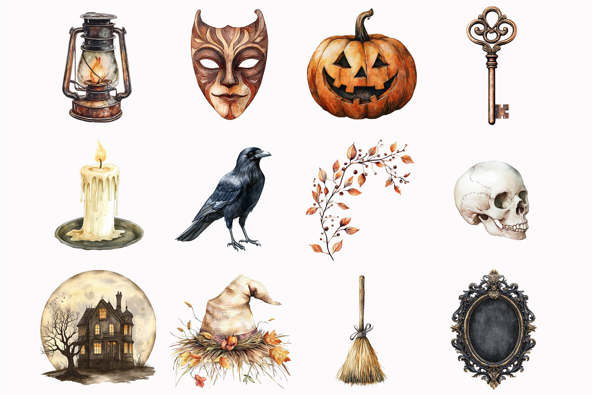 Victorian Halloween Clipart, an Illustration by Design Market (Photo 5 of 5)