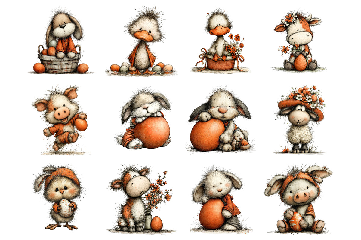 Whimsical Easter Farm Animals Png, a Graphic by CitraGraphics (Photo 3 of 4)