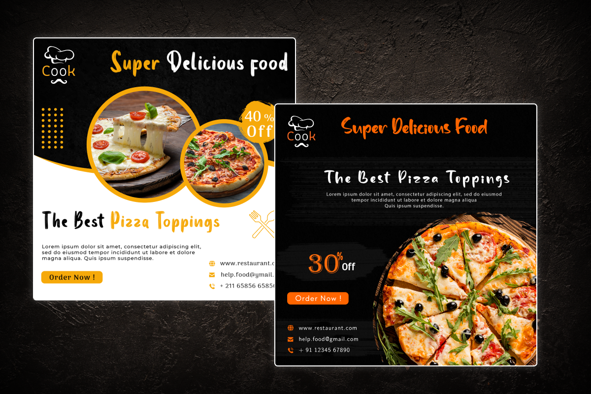 Restaurant Social Media Post Design, a Social Media Template by Uptechies (Photo 4 of 4)