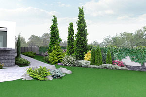 Estate landscape design containing landscape, design, and landscaping