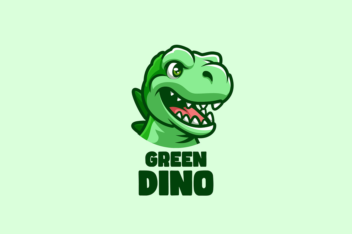 Green Dino Cartoon Logo, a Branding & Logo Template by Gumrega Studio