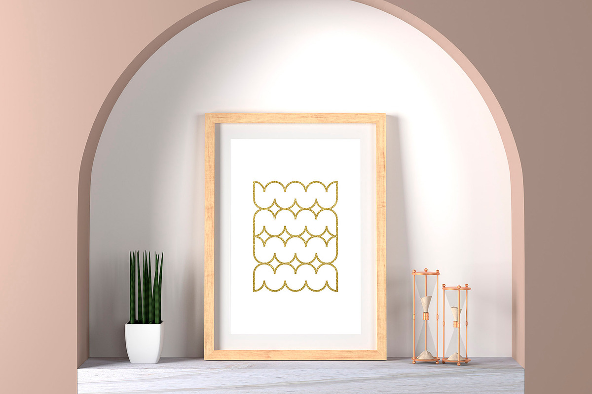 Golden glitter retro shapes, an Object Graphic by MilyArt (Photo 3 of 3)