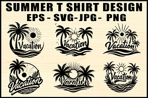 Hello Summer Vector T-Shirt Pack, an Object Graphic by Creativeshirt