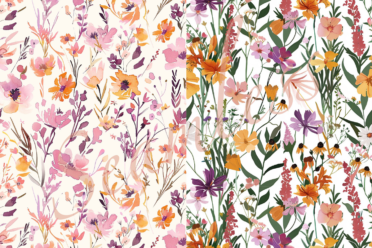 Bold Floral Seamless Patterns Bundle, an Object Graphic by DreamCafeArt (Photo 4 of 5)