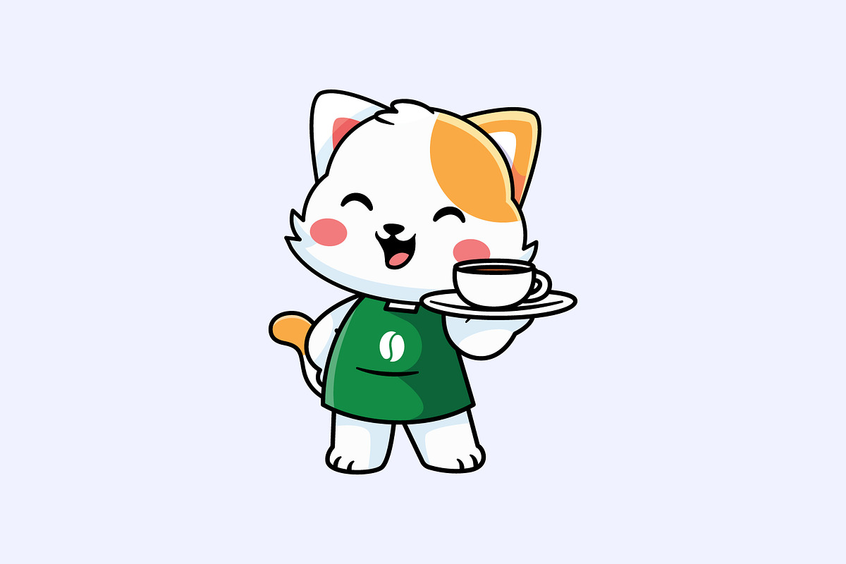 Cute Cat Barista Character Set, a Food Illustration by Jaysx1 (Photo 3 of 5)