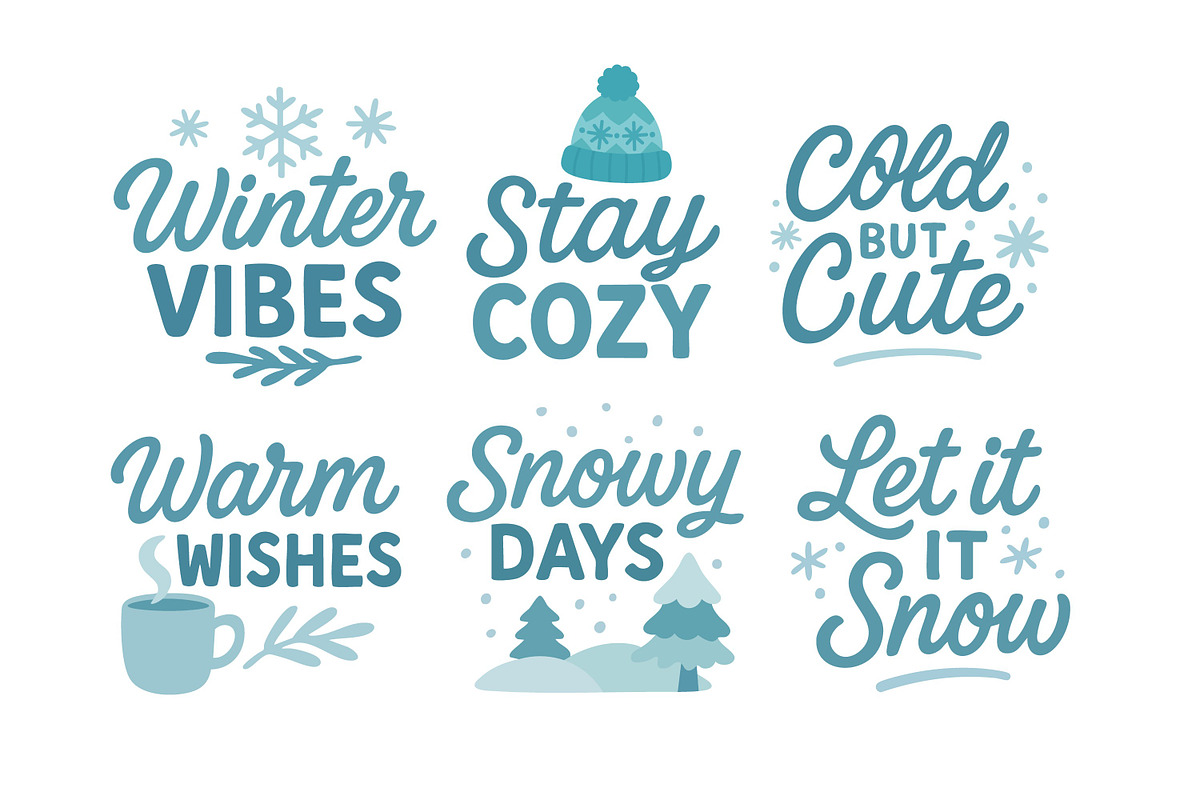 Winter Set, a Seasonal Illustration by ananastya (Photo 6 of 9)