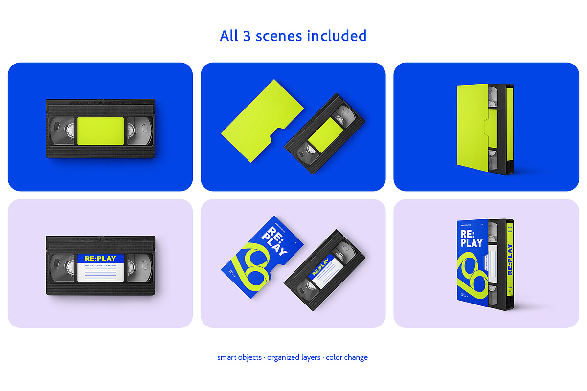 VHS Video Cassette Mockup Set, a Packaging Mockup by Country4k (Photo 2 of 4)