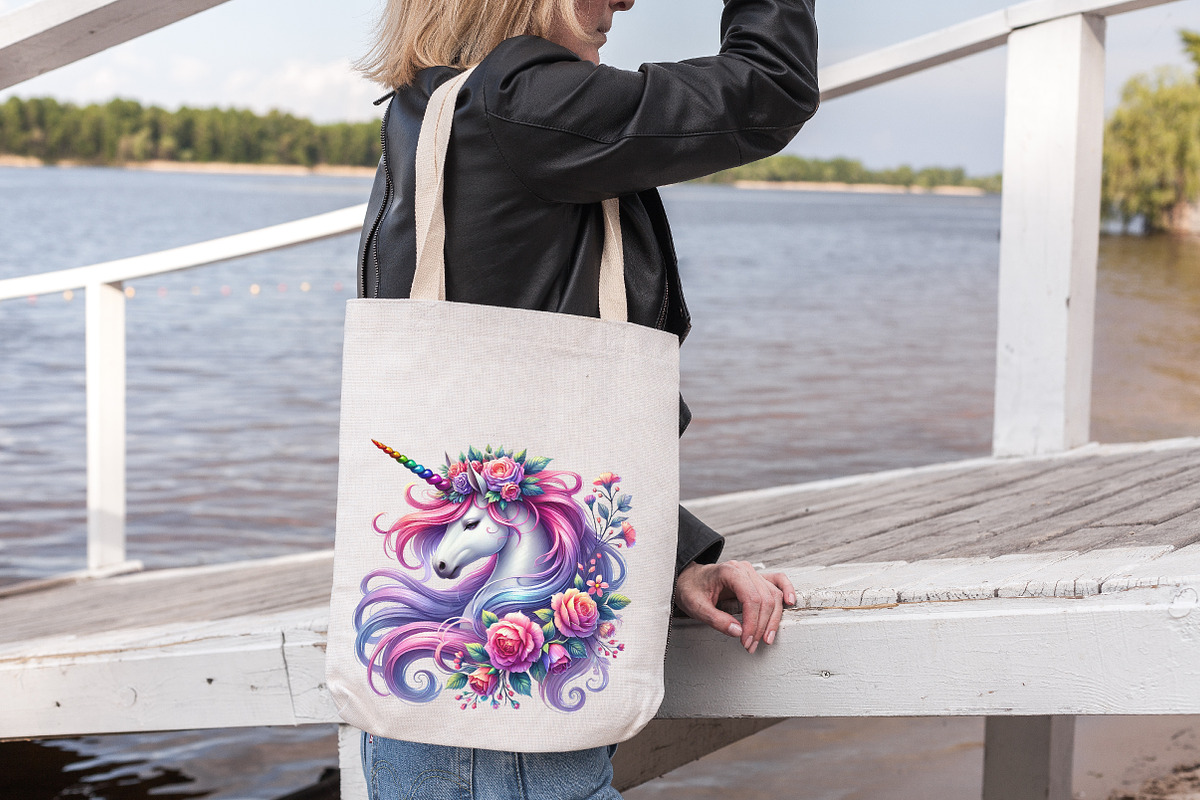 Floral Unicorn Clipart, Floral Clipa, an Illustration by DreamArtGraphic (Photo 3 of 5)