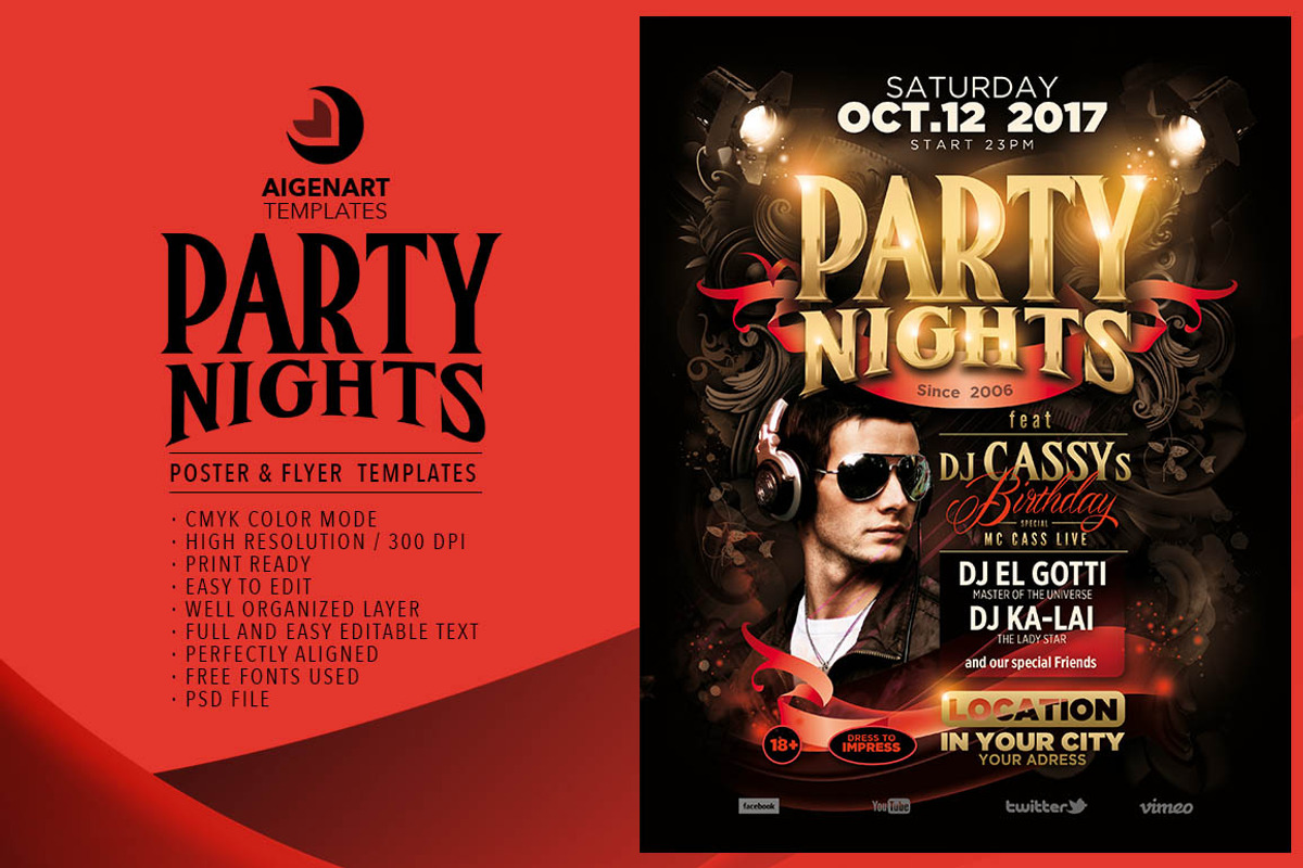Party Nights, a Flyer Template by aigenart (Photo 2 of 4)