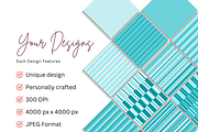 Turquoise Stripe Seamless Design Set, a Pattern Graphic by Earley Bird Design Studio (Thumbnail 7 of 8)
