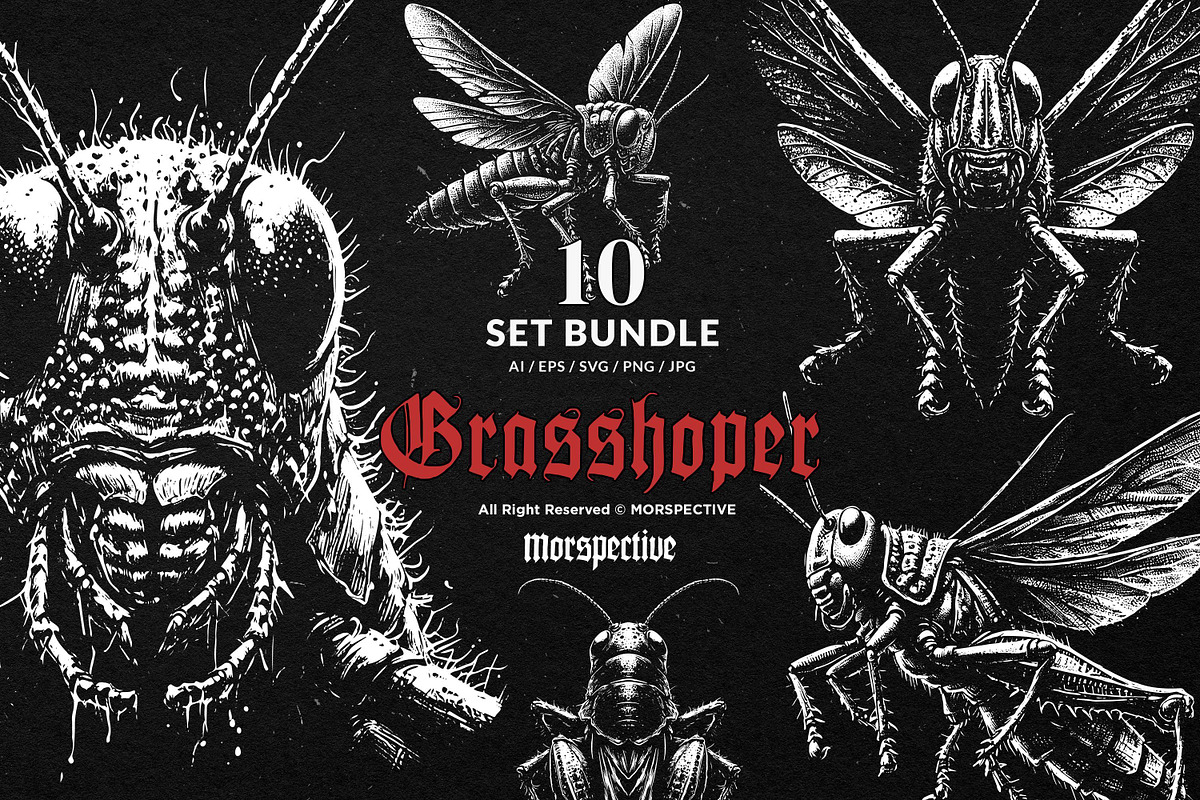 10 Bundle Dark Art Grasshopper, an Illustration by Morspective (Photo 1 of 7)