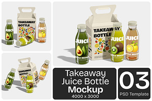 Takeaway Juice Bottle Mockup, a Packaging Mockup by Permadi Creative