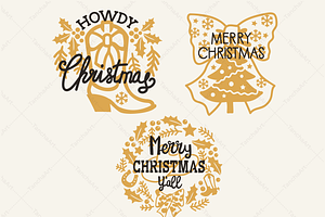 Western Christmas Boots Bundle SVG