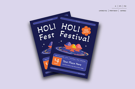 Holi Festival Flyer, a Flyer Template by Siska Arista