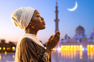 Serene ramadan prayer medium shot portrait, a Person Photo by DanFLCreativo