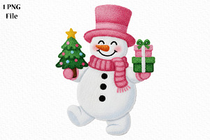 Christmas Snowman Png, an Illustration by Canvas Craft