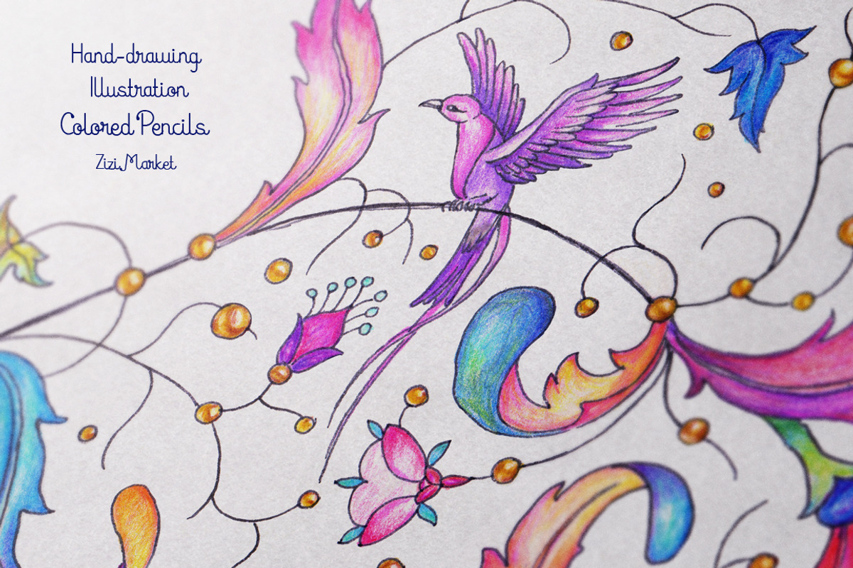 Colored Pencils illustration, a Decorative Illustration by ZiziMarket (Photo 2 of 3)