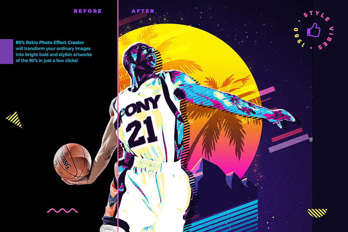 80's Retro Poster Photoshop Action, an Action Add-On by deeplabstudio7 (Photo 9 of 15)