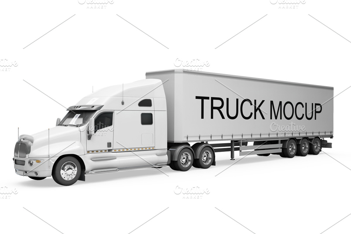Cargo Truck Mockup, a Cups & Container Mockup by PixelMockup