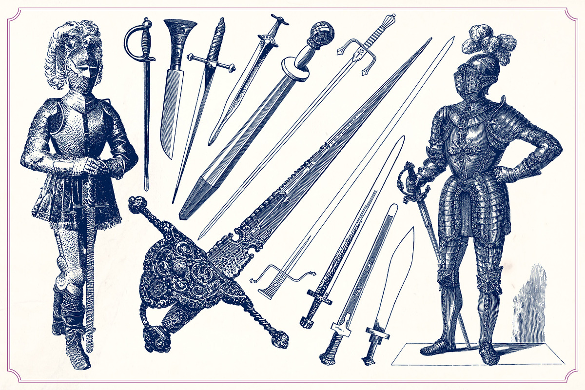 Vintage sword and armor illustration, a Technology Illustration by Mr Vintage (Photo 5 of 13)