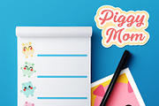 Piggy Mom Digital Clip Art, a Seasonal Illustration by Cozy Cat Design (Thumbnail 6 of 10)