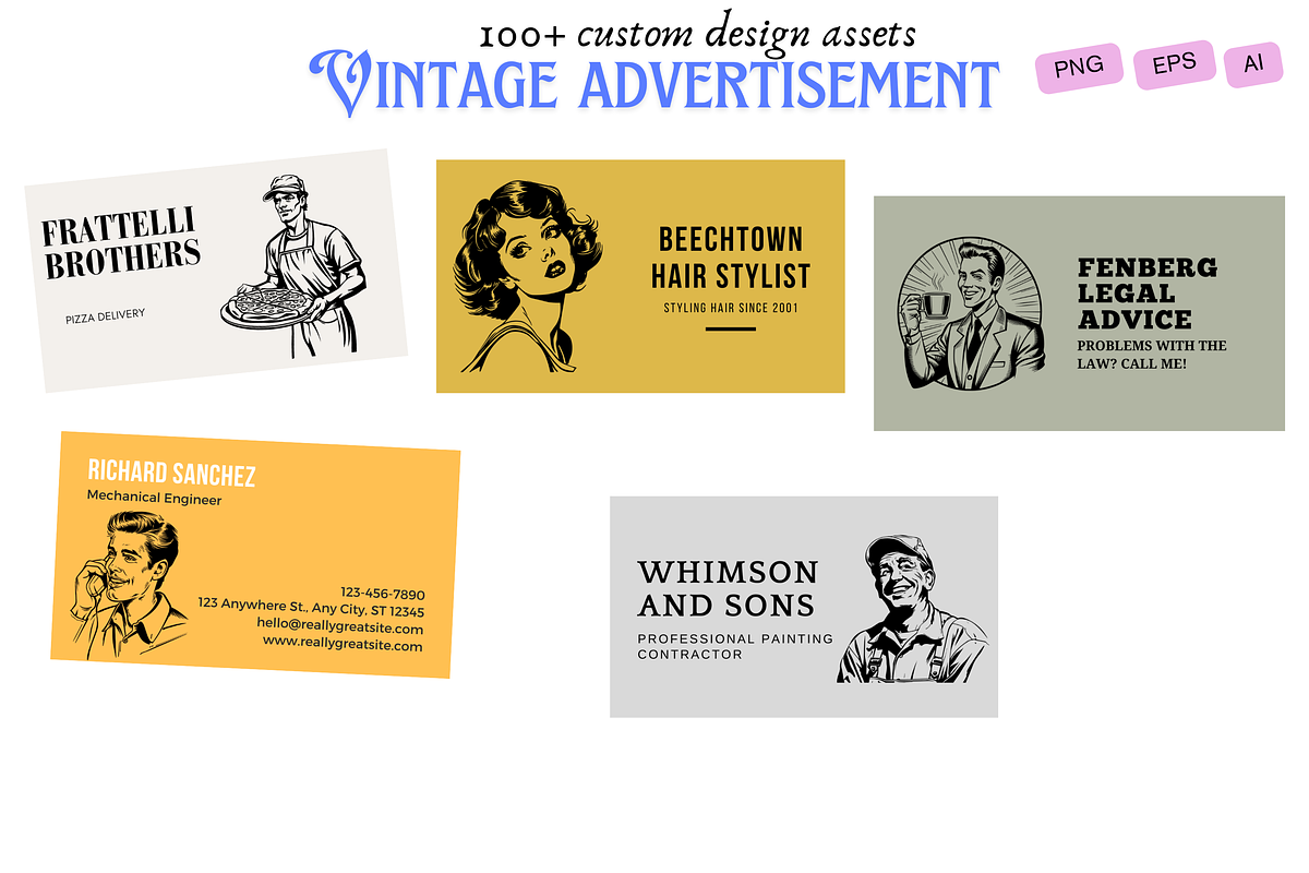 vintage advertisement design assets, an Object Graphic by Studio.Valhalla (Photo 2 of 2)