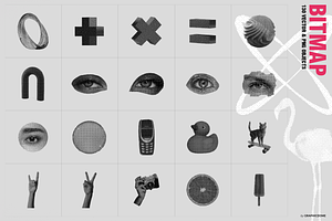 130 Dither Bitmap Vector & PNG Set