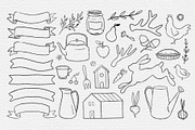 Rustic floral doodles and logos, an Animal Illustration by harmonia_green_art (Thumbnail 3 of 12)