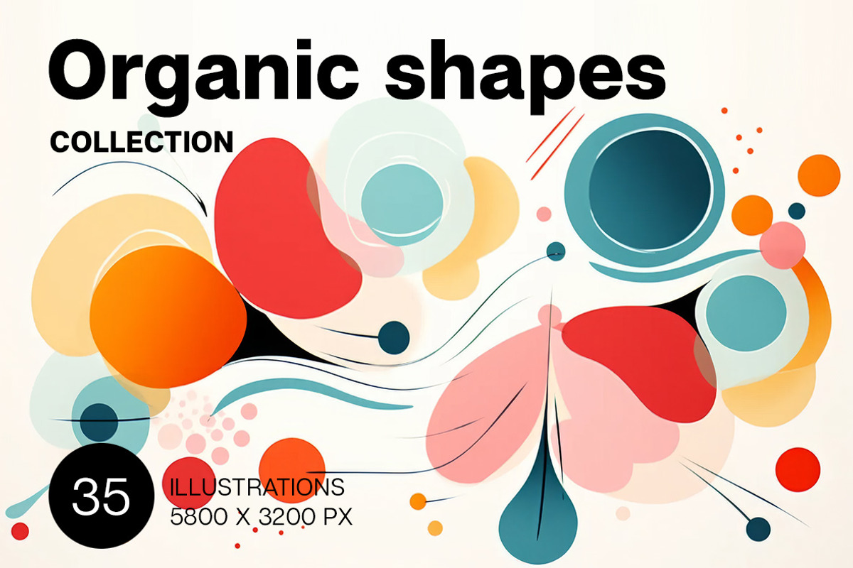 Organic shapes. 35 images, a Decorative Illustration by Handmadefont (Photo 1 of 10)