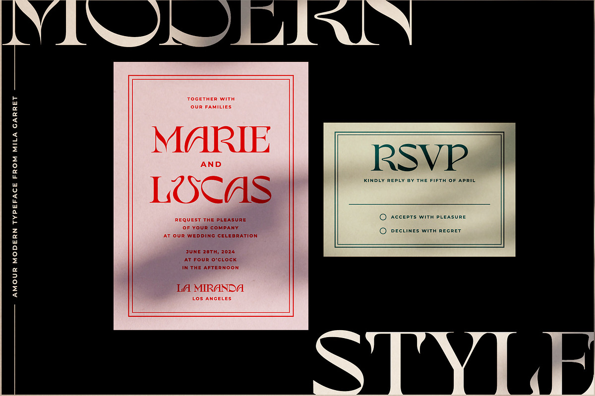 Amour Modern Display Logo Serif, a Sans Serif Font by Mila Garret (Photo 18 of 27)