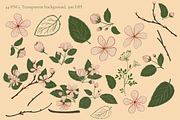 Vintage Apple Blossom & Swallows, a Pattern Graphic by PenguinArtStudio (Thumbnail 4 of 15)