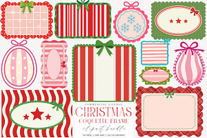 Christmas Coquette Frame Clipart PNG, an Illustration by SinaCreation
