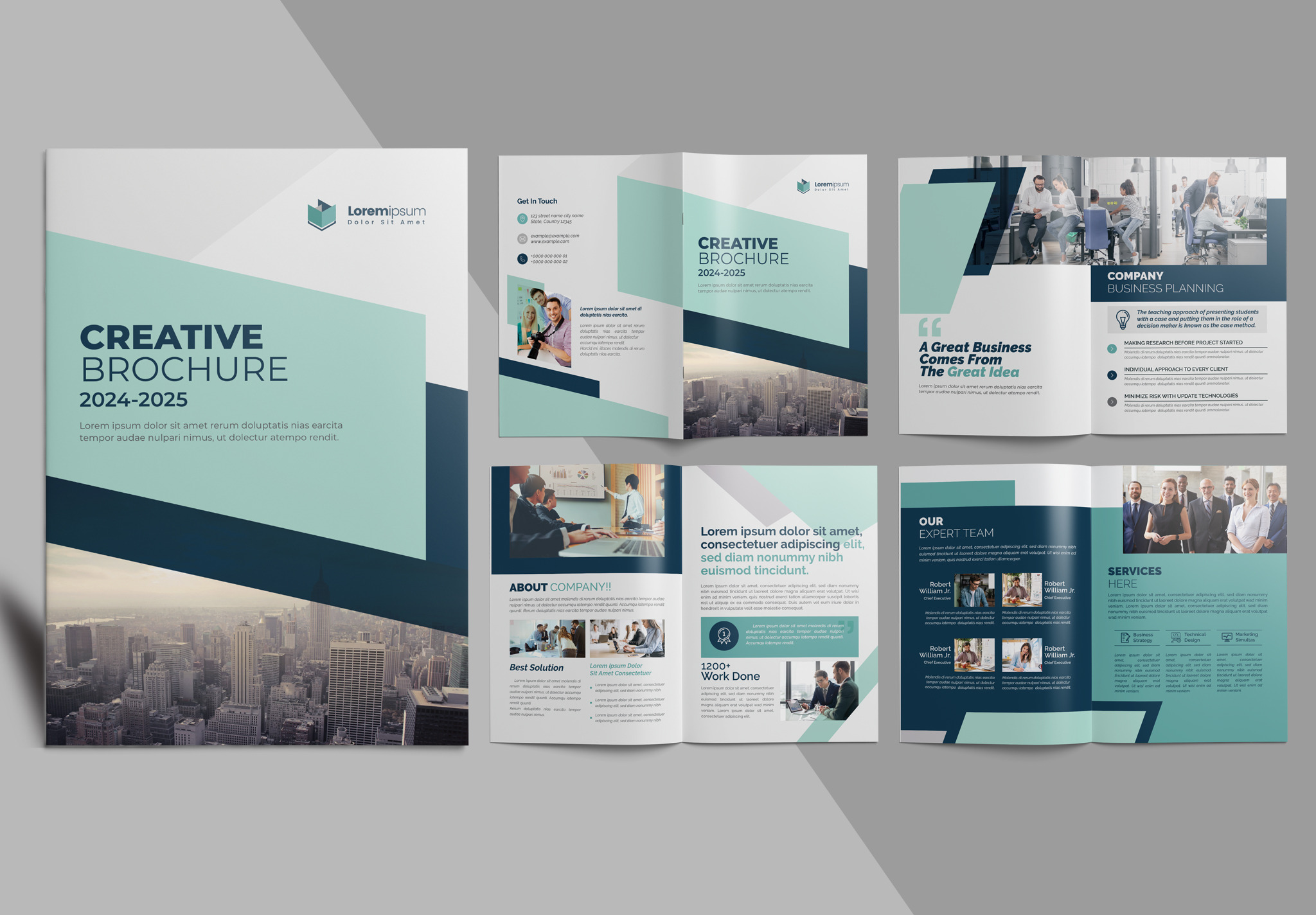 Clean Bifold Brochure Template | Brochure Templates ~ Creative Market