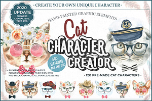 Cat Character Creator Watercolor