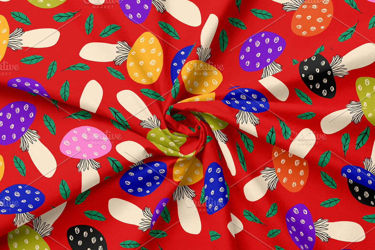 Autumn Pattern with Mushrooms, a Pattern Graphic by Art's and patterns (Photo 3 of 3)