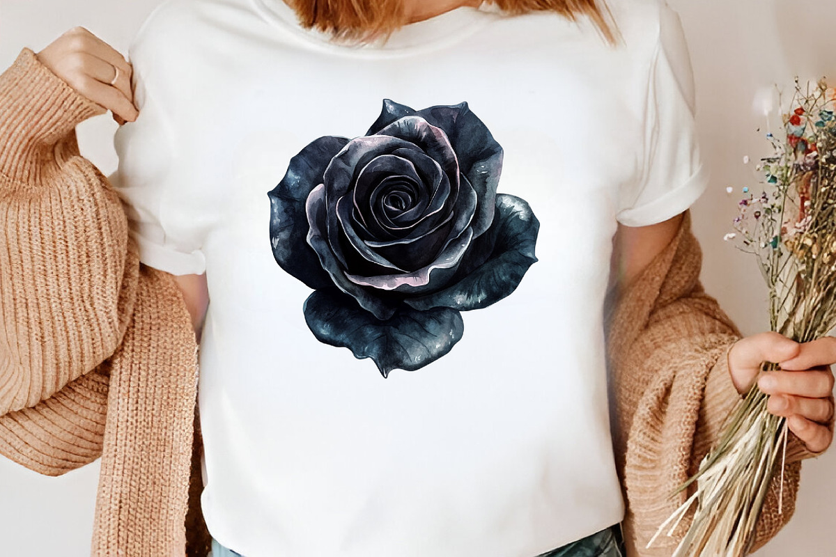 Black and Silver Glam Roses Clipart, an Illustration by Canvas Craft (Photo 8 of 9)