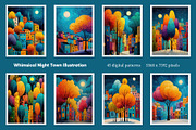 Whimsical Night Town Illustration, a Decorative Illustration by Housui Patterns (Thumbnail 3 of 12)