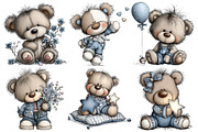Denim Bears Clipart, an Illustration by Pixels.Craft (Thumbnail 2 of 5)