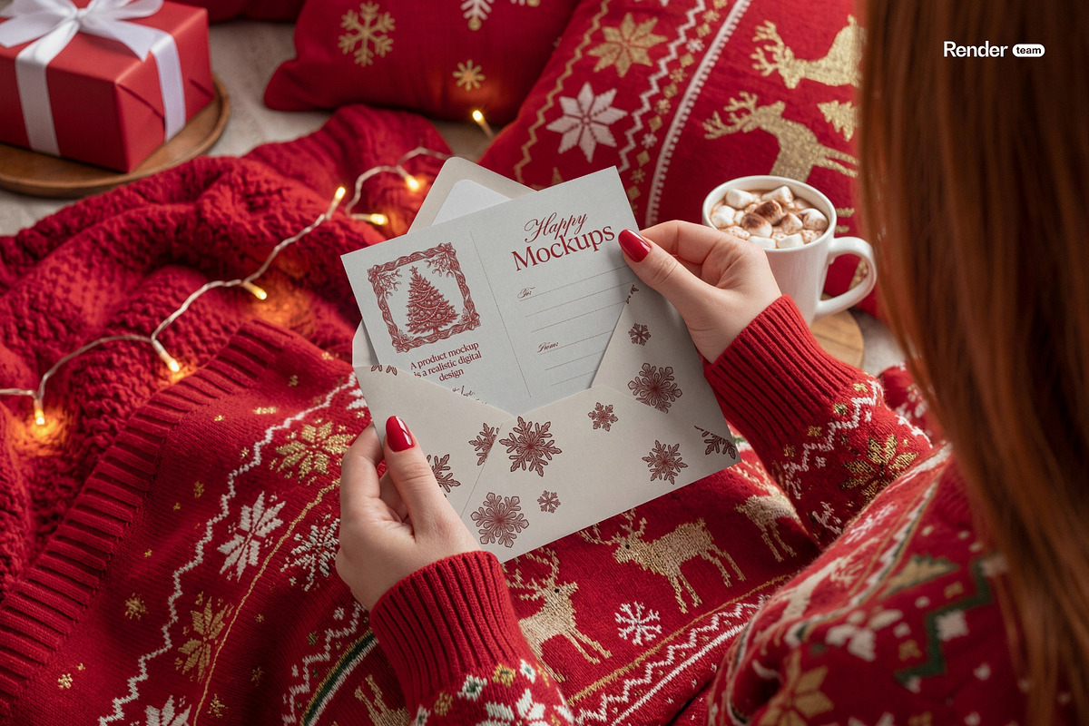 Christmas Card Mockup Set, a Product Mockup by Renderteam (Photo 11 of 16)