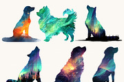 Aurora Silhouettes dogs Clipart, an Animal Illustration by Design Scotch (Thumbnail 4 of 9)